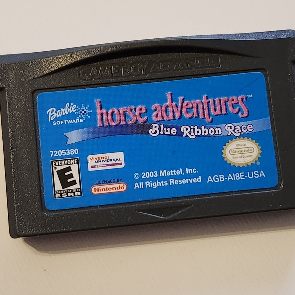 Nintendo Gameboy Advance Barbie Horse Adventures Blue Ribbon Race Video Game E